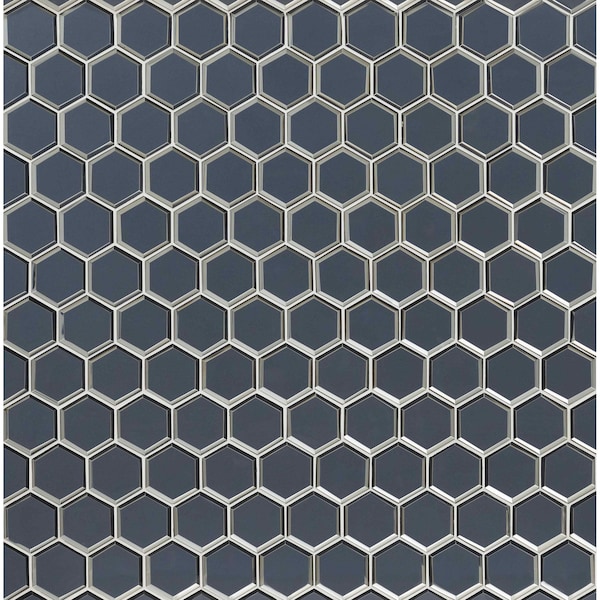 Msi Vague Blue Hexagon 10.51 In. X 12.13 In. Glass Mesh-Mounted Mosaic Tile, 10PK ZOR-MD-0527 - main